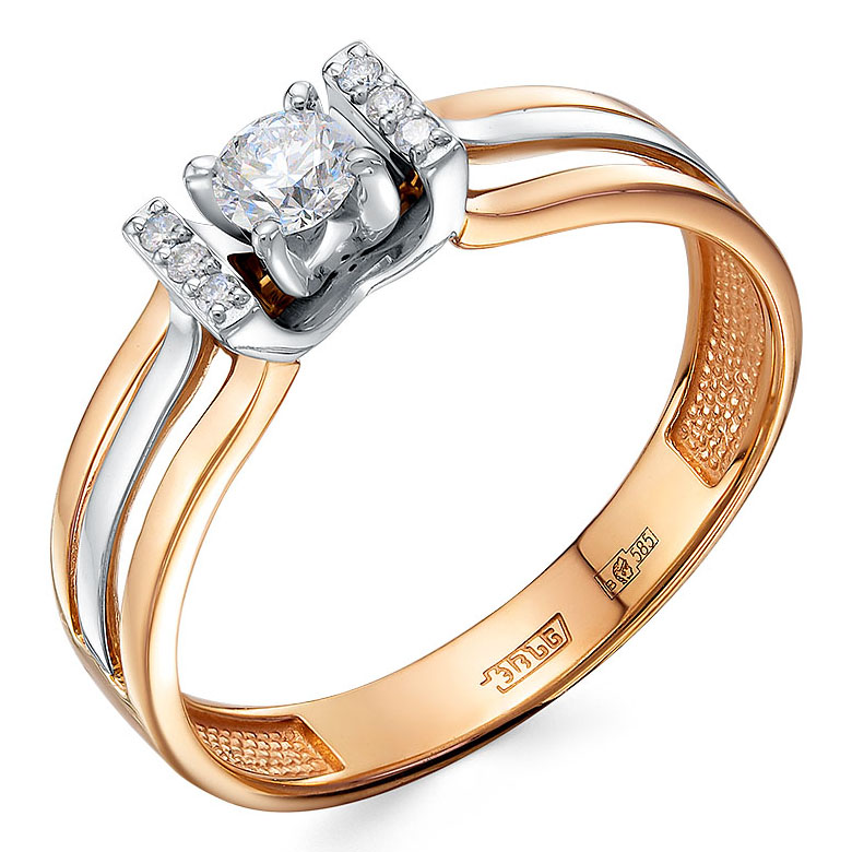 Кольцо, золото, бриллиант, 01-4960